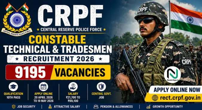 crpf new vacancy 2026 online apply date 20 April 2026